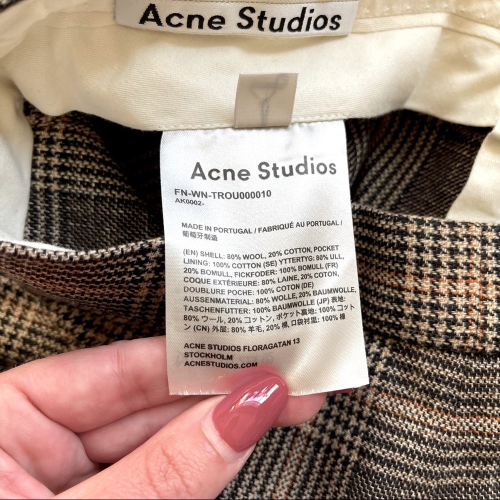 Acne Wool Prince Of Wales Checkered Trousers - Picture 11 of 13